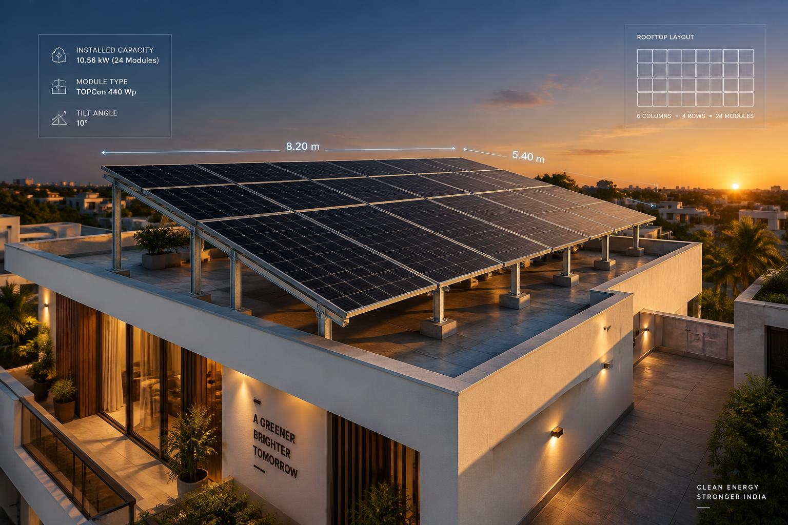 3D rooftop solar design with panel layout measurements